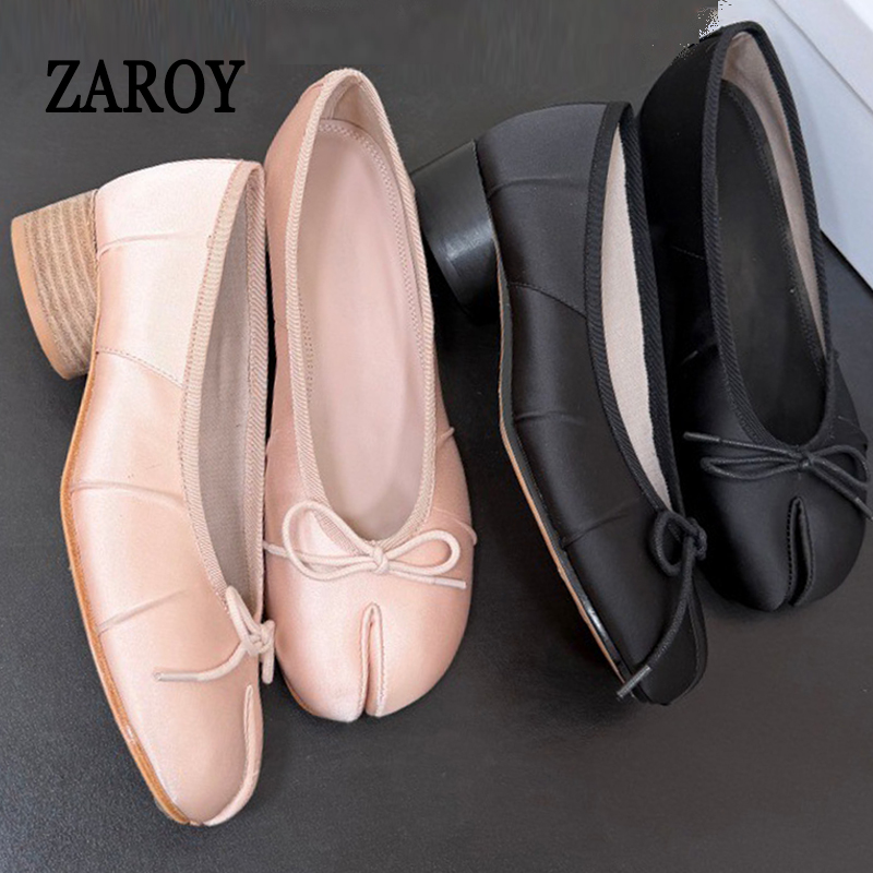 Slip Dress Satin - Sapatos Femininos Tabi de Dedo Dividido,