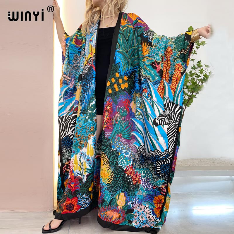 Robe Silk Women - WINYI-Quimono do Oriente Médio Feminino, Robe