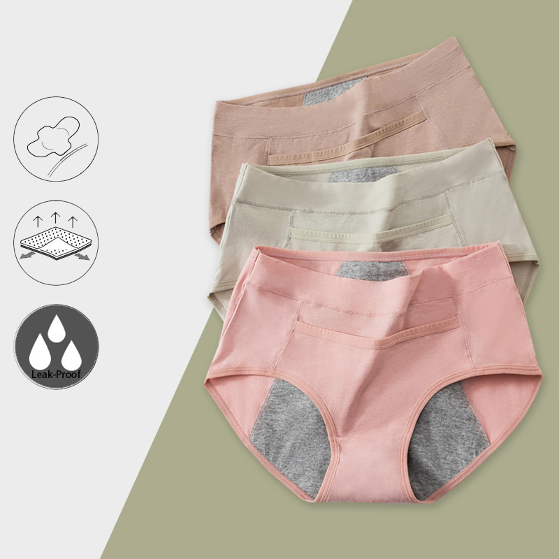 Seamless Underwear Women - Calcinha menstrual de algodão à prova