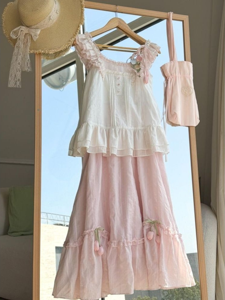 Cami Top Lace - Conjunto Feminino Doce e Kawaii com