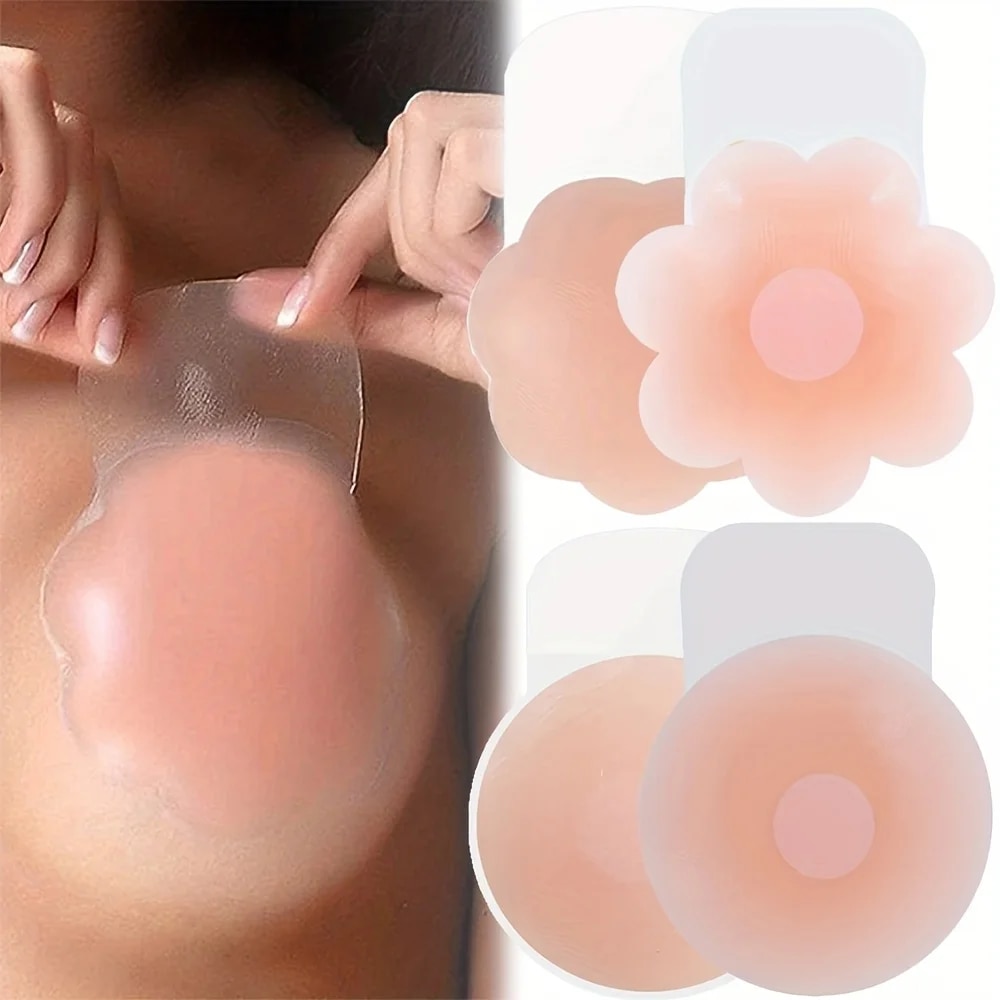 1 par de silicone capa de mami - Silicone Bra Adhesive avaliação e preço