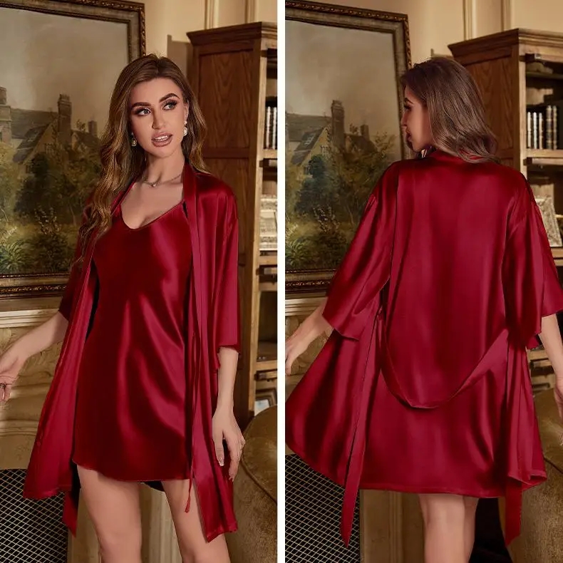 2pc robe terno feminino rayon  - Robe Silk Women avaliação e preço