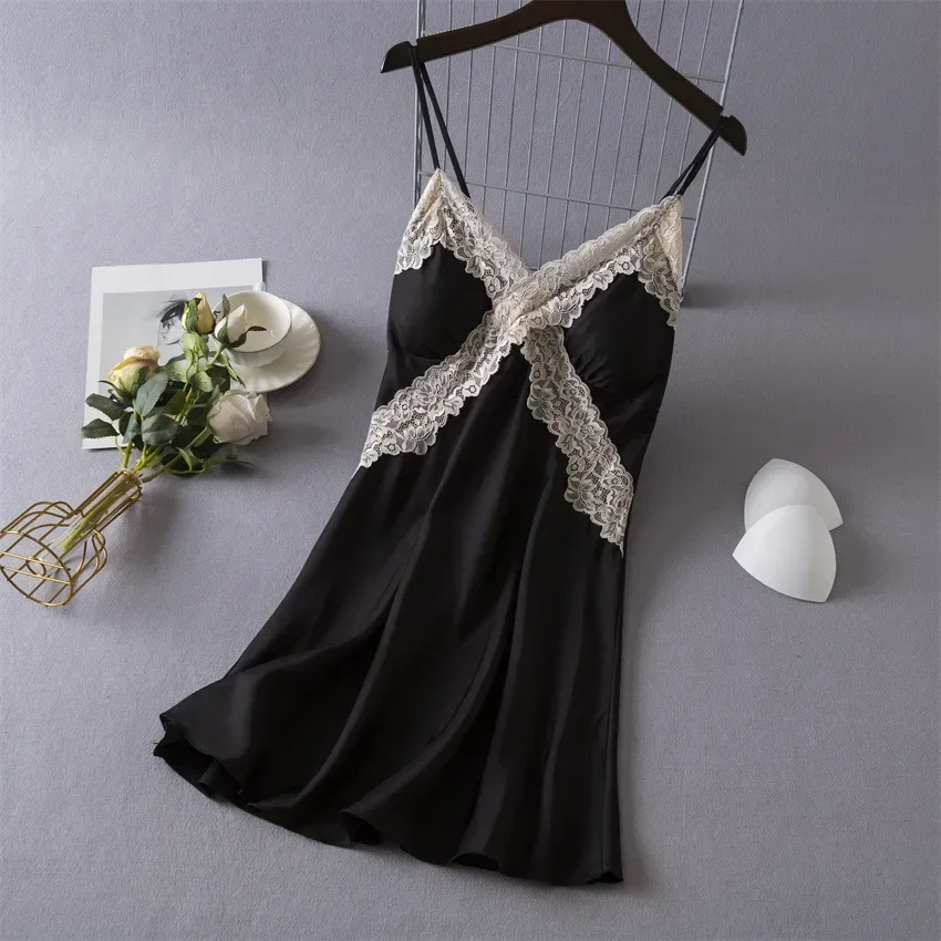 Lingerie sexy feminina camisol - Babydoll Chemise Night avaliação e preço