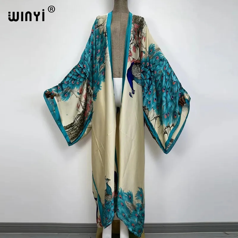WINYI 2022 Cardigã Feminino de - Robe Silk Women avaliação e preço