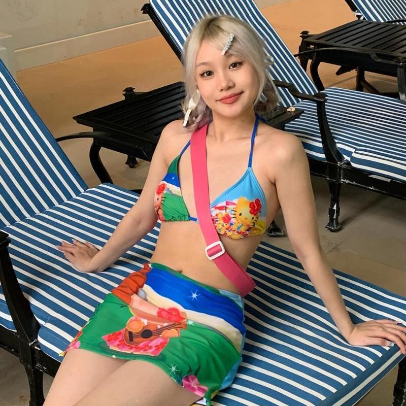 Maiô Y2K Kawaii Hello Kitty pa - Thong Bikini Women avaliação e preço